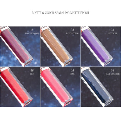 Rouge à lèvres liquide mat 6 couleurs, effet caméléon métallique, longue tenue et waterproof 