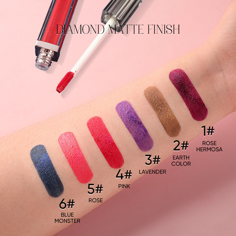 Rouge à lèvres liquide mat 6 couleurs, effet caméléon métallique, longue tenue et waterproof 