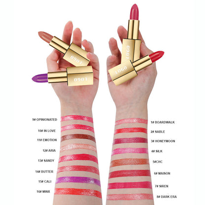 16 Color Glitter Lipstick Plumping Hydrating Long-Lasting Shimmer Lip Stick
