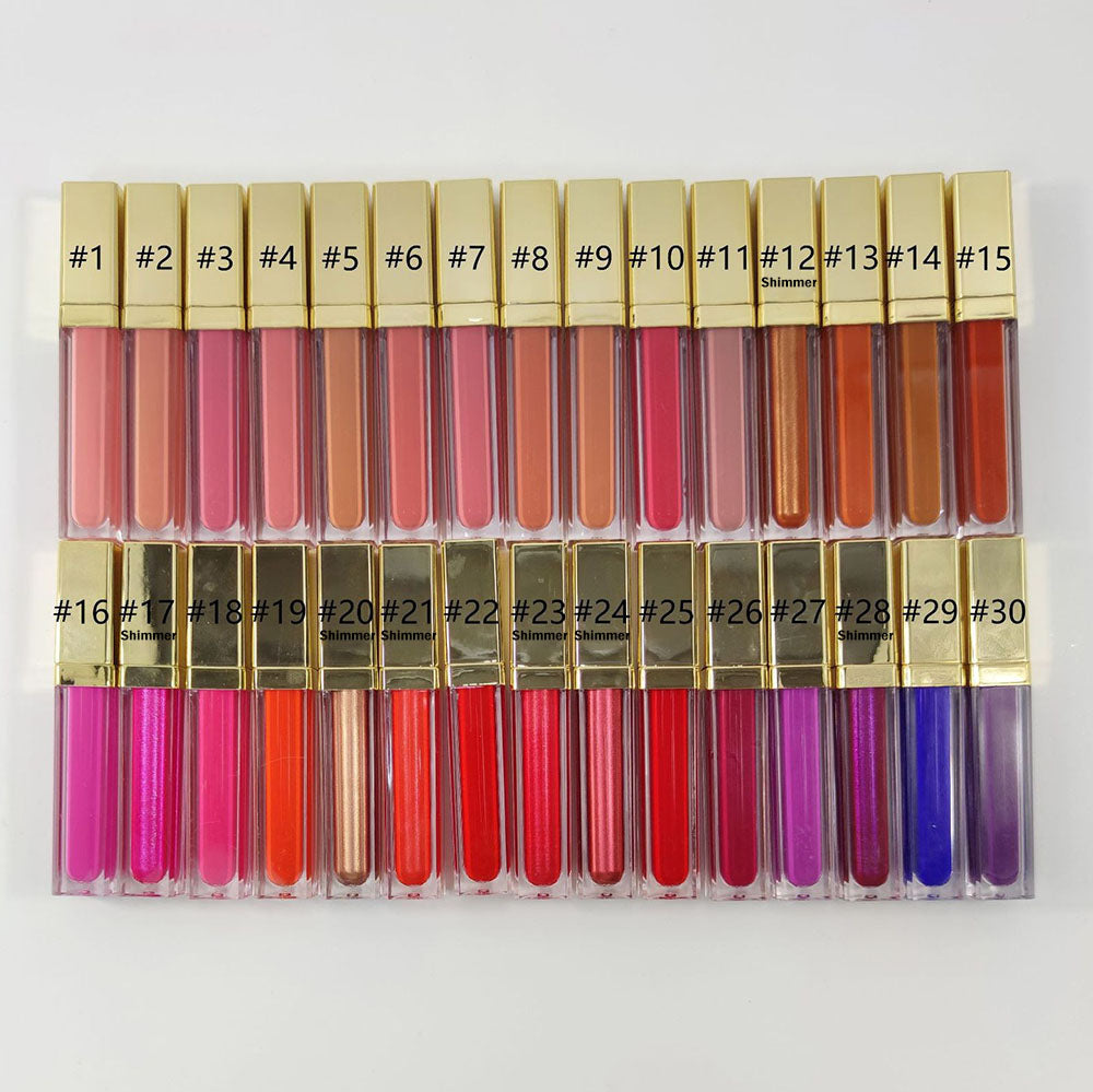30 Color Matte Liquid Lipstick Long Lasting Waterproof Gold Tube