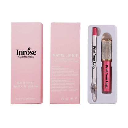 20 color matte liquid lipstick lip liner set diamond long lasting