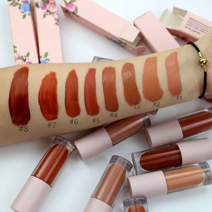 8 color liquid lipstick matte nonstick nude long lasting