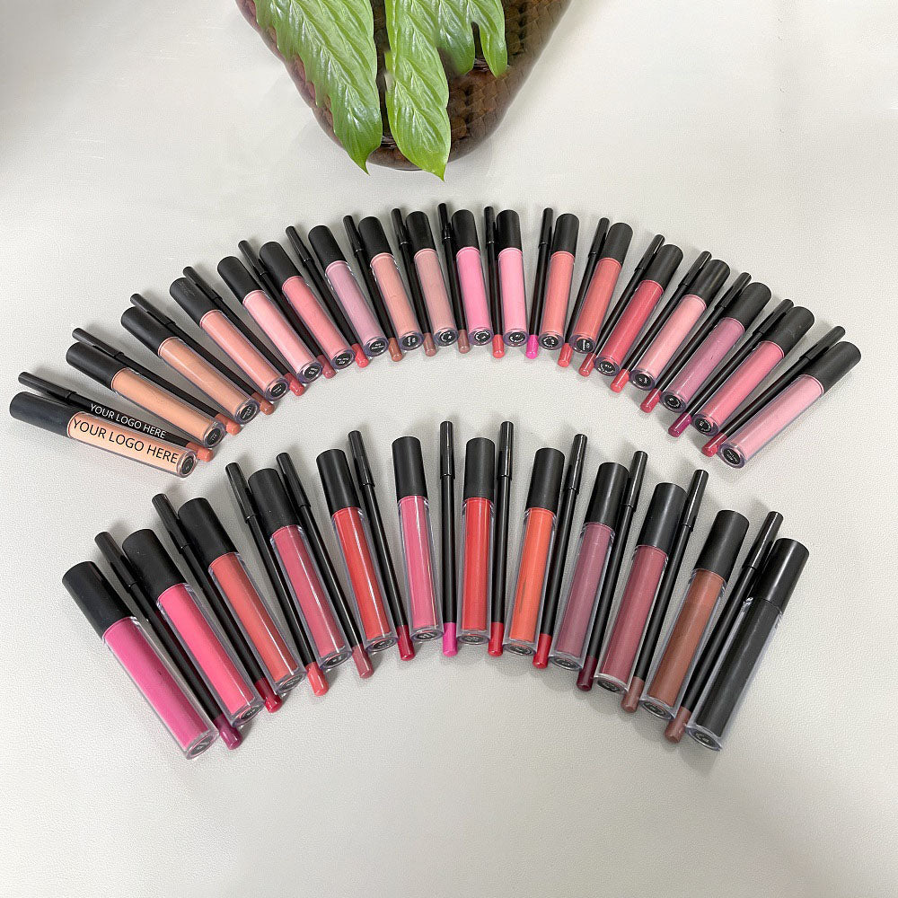 30 Color Liquid Lipstick Lip Liner Set Matte Lipstick Kit Long Lasting Waterproof