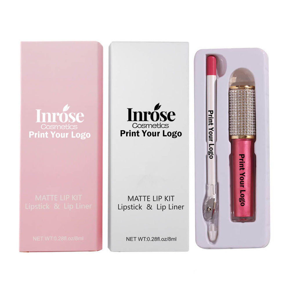 20 color matte liquid lipstick lip liner set diamond long lasting