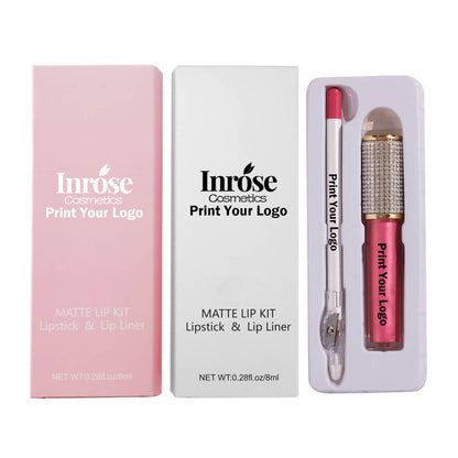 20 color matte liquid lipstick lip liner set diamond long lasting