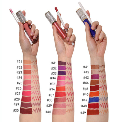 49 Colors Matte Liquid Lipstick & Lip Liner Set Waterproof Lip Kit Long Lasting