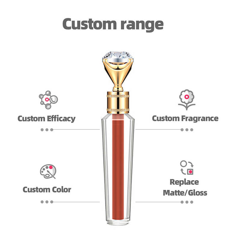 55 Color Matte Lipstick Liquid Non-Stick Waterproof Diamond Gold Tube