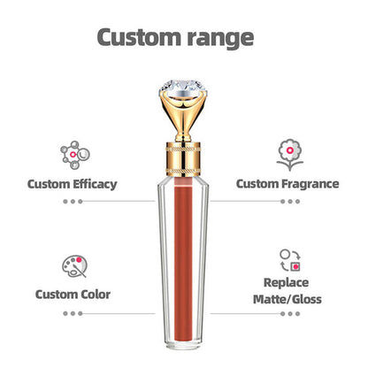 55 Color Matte Lipstick Liquid Non-Stick Waterproof Diamond Gold Tube