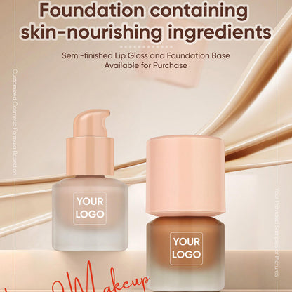 12-Shade Liquid Foundation High-Coverage Long-Lasting Flawless Waterproof 15ml