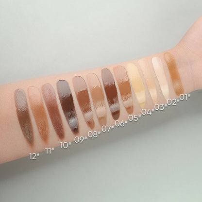 12-Shade Liquid Foundation High-Coverage Long-Lasting Flawless Waterproof 15ml