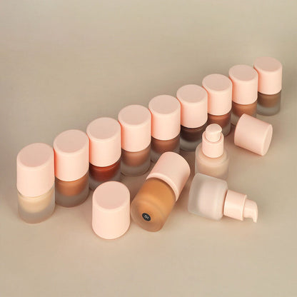 12-Shade Liquid Foundation High-Coverage Long-Lasting Flawless Waterproof 15ml