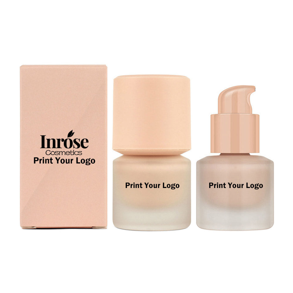 12-Shade Liquid Foundation High-Coverage Long-Lasting Flawless Waterproof 15ml