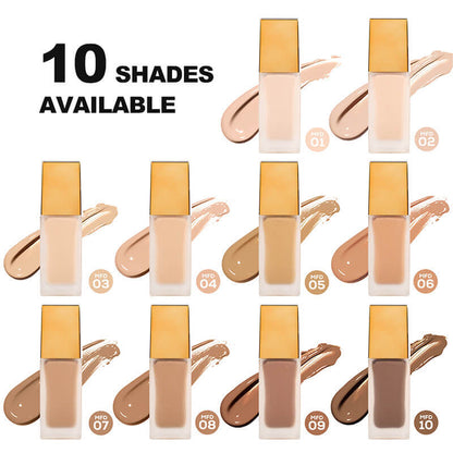 10 color liquid foundation full coverage matte waterproof gold tube