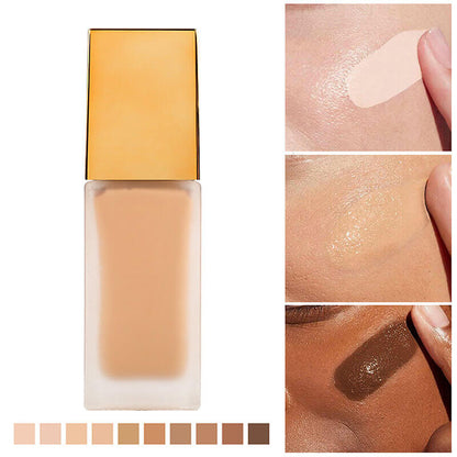 10 color liquid foundation full coverage matte waterproof gold tube