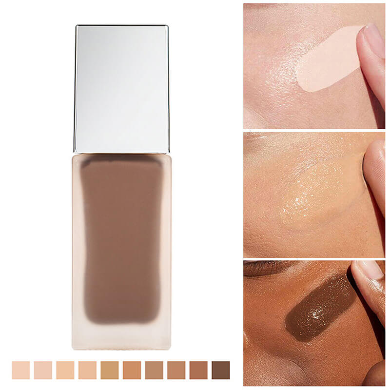 10 color liquid foundation full coverage long lasting waterproof silver tube