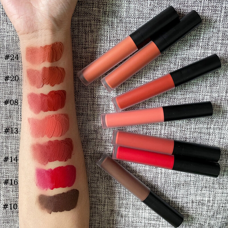 24 color matte liquid lipstick velvet lip gloss moisturizing long lasting