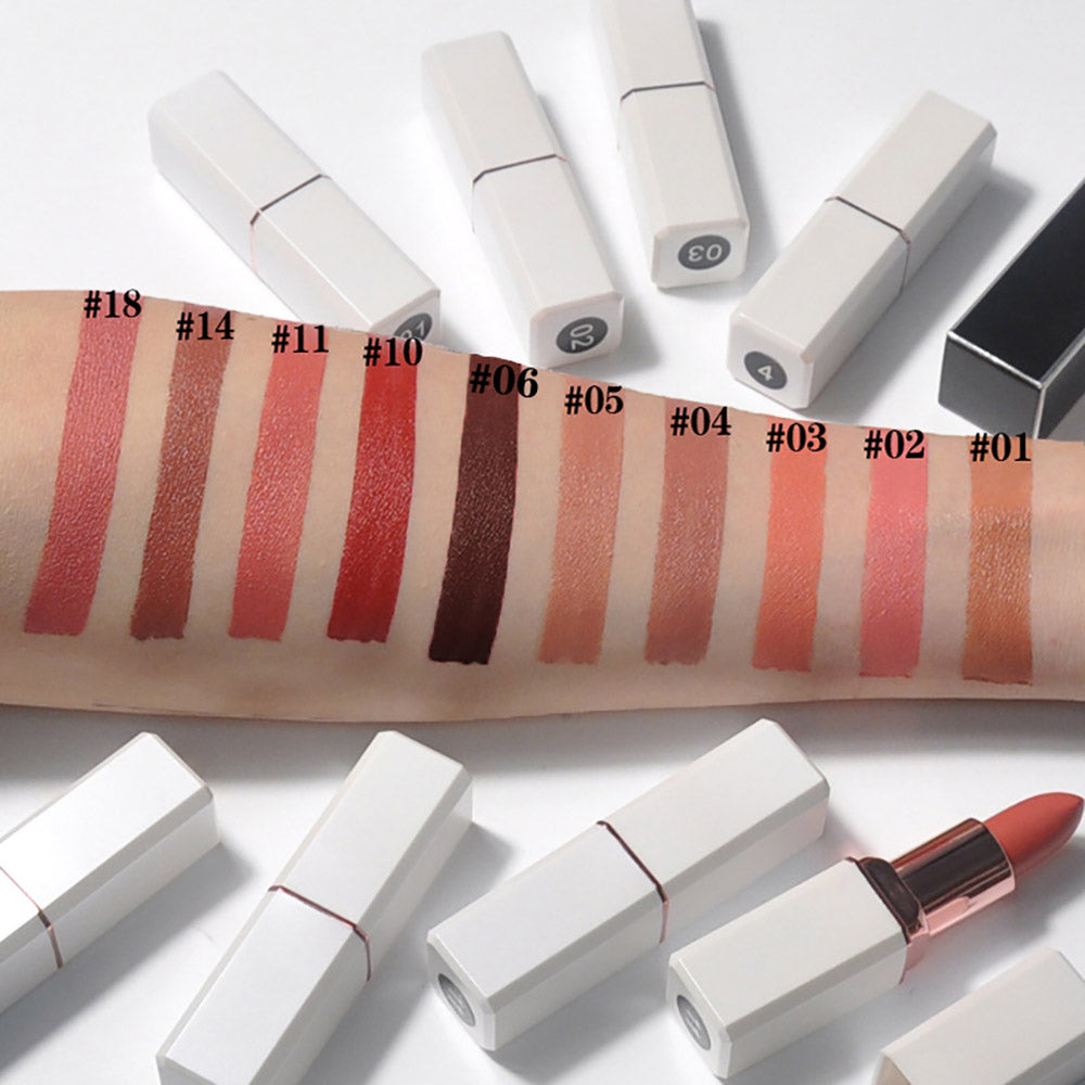10 Color Matte Lipstick Creamy Waterproof Long Lasting Vegan Cruelty Free
