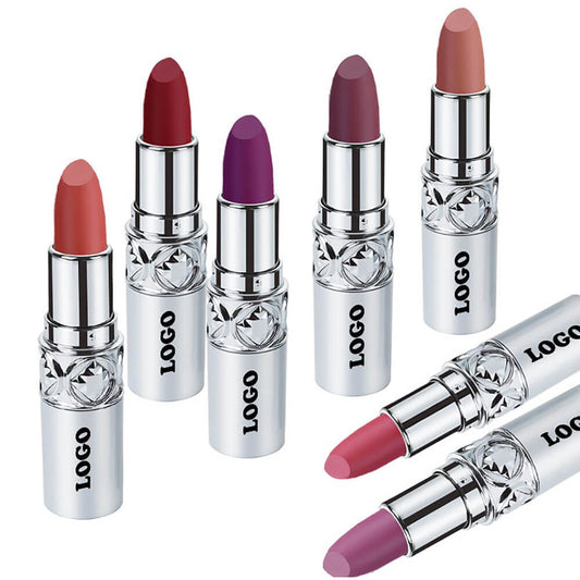24 Color Nude Lipstick Matte Cream Waterproof Long Lasting Silver Tube