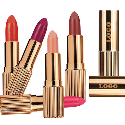 24 Color Matte Lipstick High Pigmented Long Lasting Waterproof Gold Tube