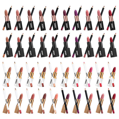 10 color 2 in 1 lip kit matte lipstick & lip stain & lip liner gift set