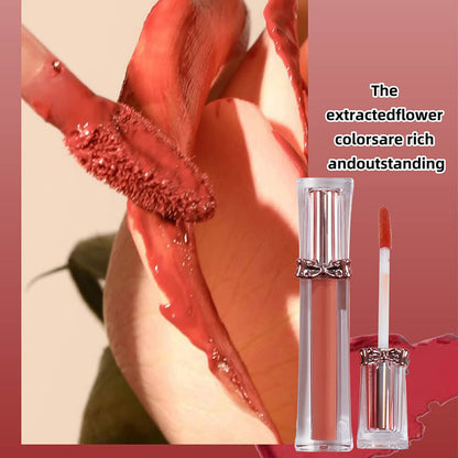 20-Color Matte Liquid Lipstick Non-sticky Lip Mud Waterproof Bow-Knot Tube