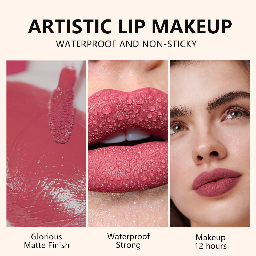 34-Color Matte Liquid Lipstick Non-Stick Transfer-Proof Long Lasting