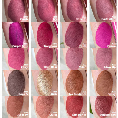 40 color matte liquid lipstick waterproof long lasting white tube (color 31-40)