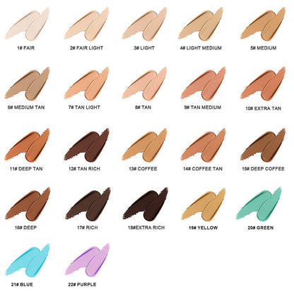 22-Shade Liquid Concealer Full Coverage Acne Marks Spots Dark Circles Tattoo