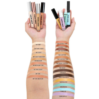 22-Shade Liquid Concealer Full Coverage Acne Marks Spots Dark Circles Tattoo