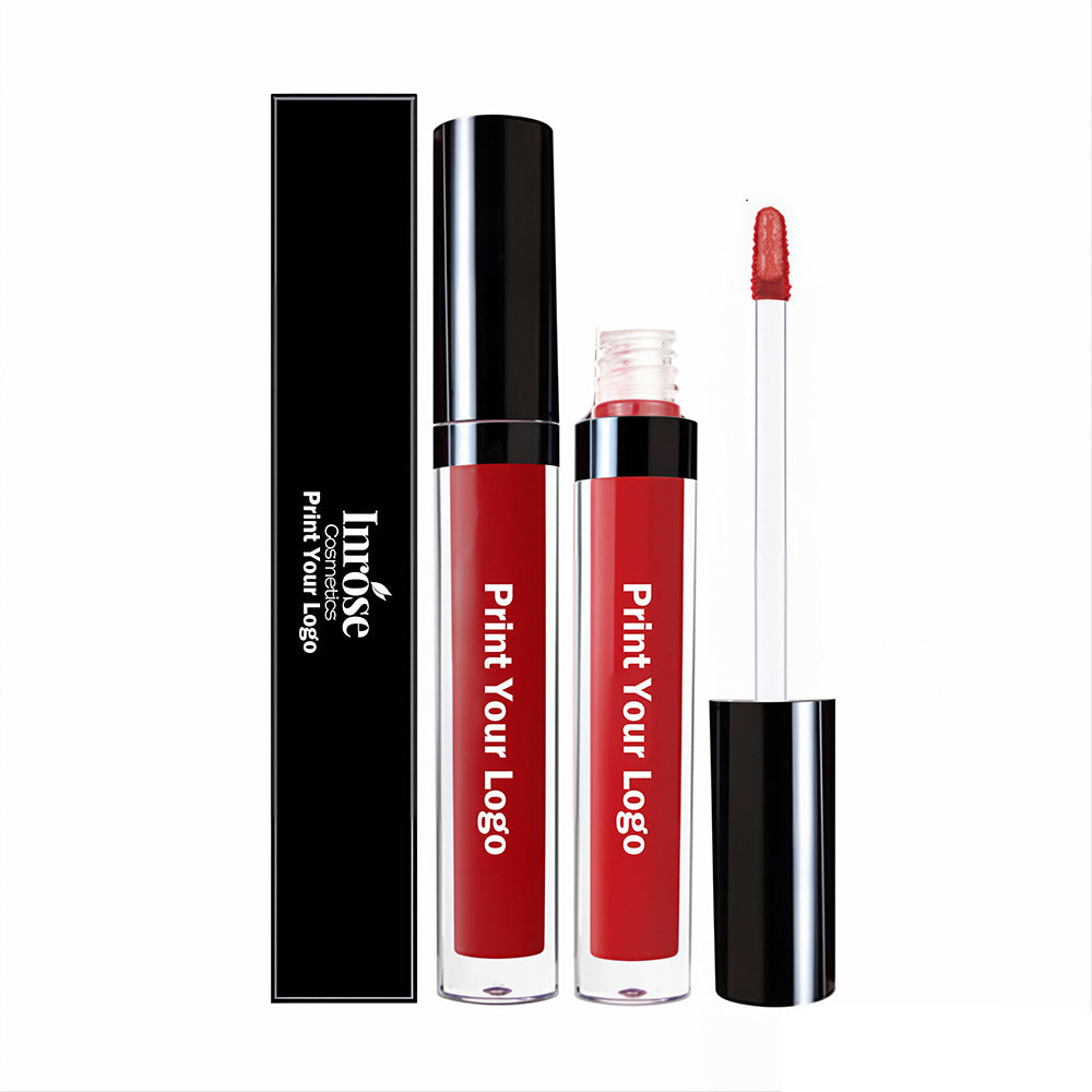 24 Color Matte Liquid Lipstick Long Lasting Waterproof Not Stick Black Tube