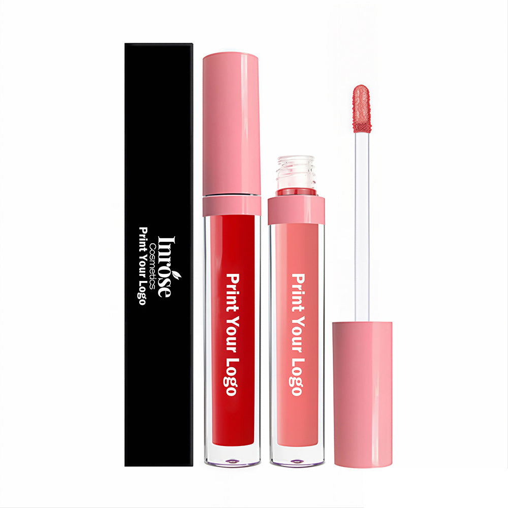24 Color Matte Liquid Lipstick Long Lasting Waterproof Not Stick Pink Tube
