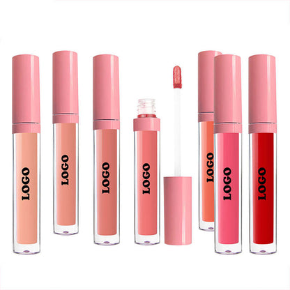24 Color Matte Liquid Lipstick Long Lasting Waterproof Not Stick Pink Tube