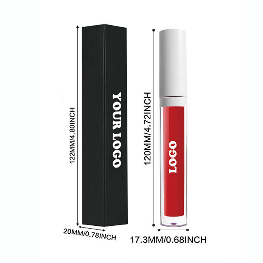 24 Color Matte Liquid Lipstick Long Lasting Waterproof Not Stick White Tube