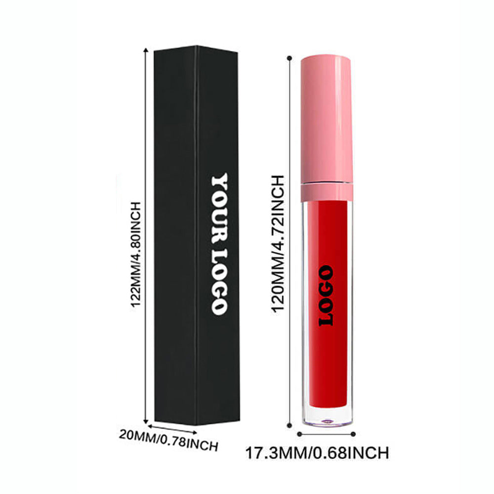24 Color Matte Liquid Lipstick Long Lasting Waterproof Not Stick Pink Tube