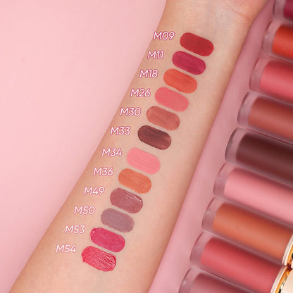 12 color matte liquid lipstick velvet lip glaze non-stick long lasting