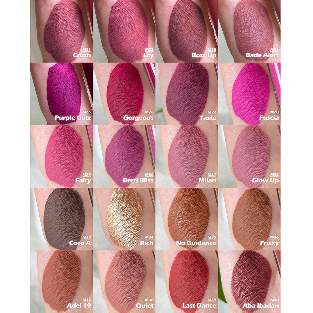 40 Colors Matte Liquid Lipstick Nude Long Lasting Waterproof For All Skins