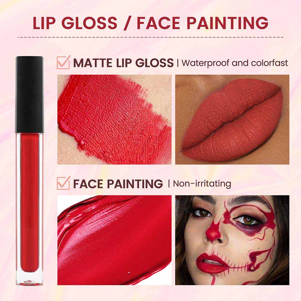6 Colors Green Black Liquid Matte lipstick Long-lasting Face Paint OEM ODM