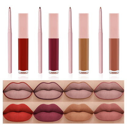16 color 2 in 1 matte liquid lipstick lip liner set long lasting high pigment
