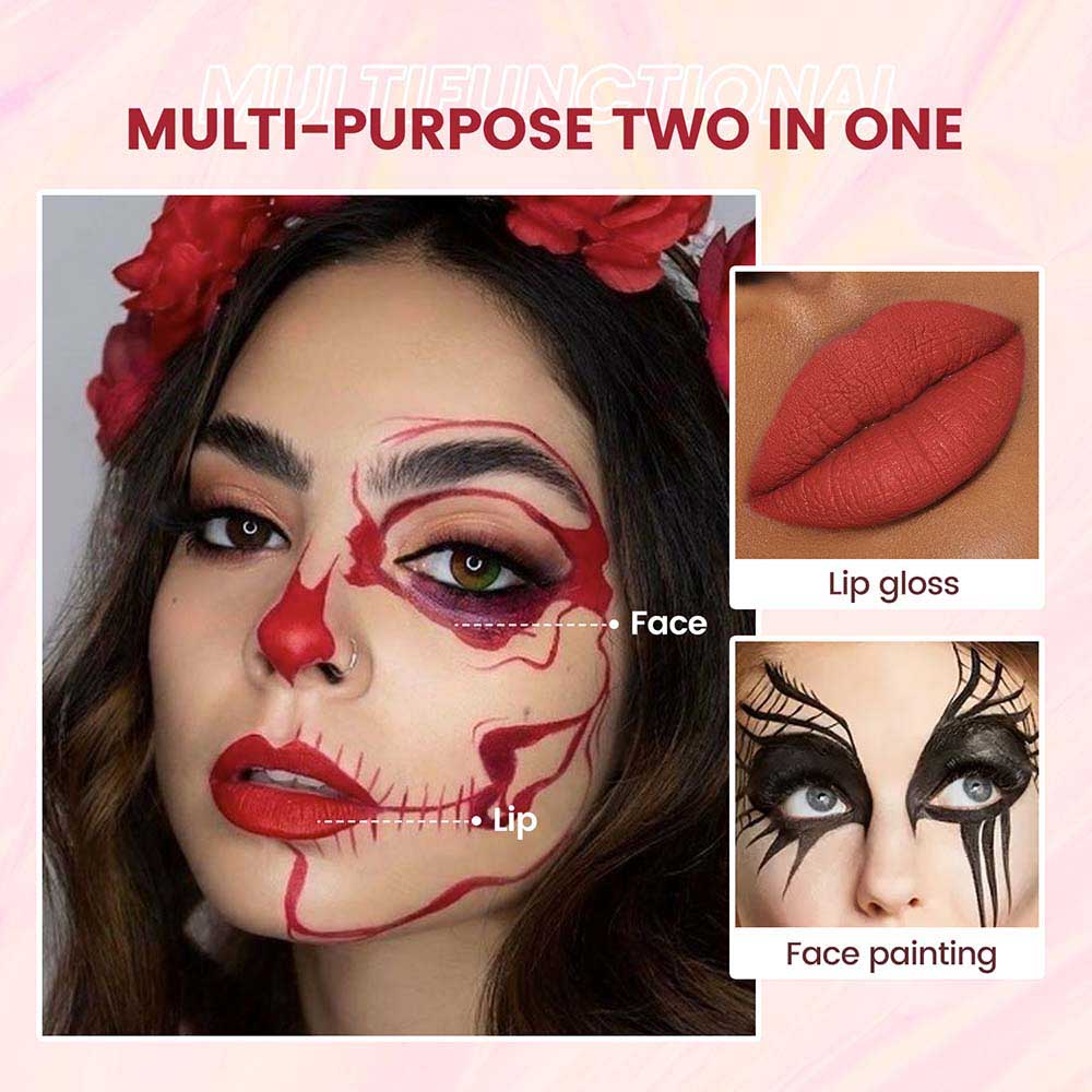 6 Colors Green Black Liquid Matte lipstick Long-lasting Face Paint OEM ODM