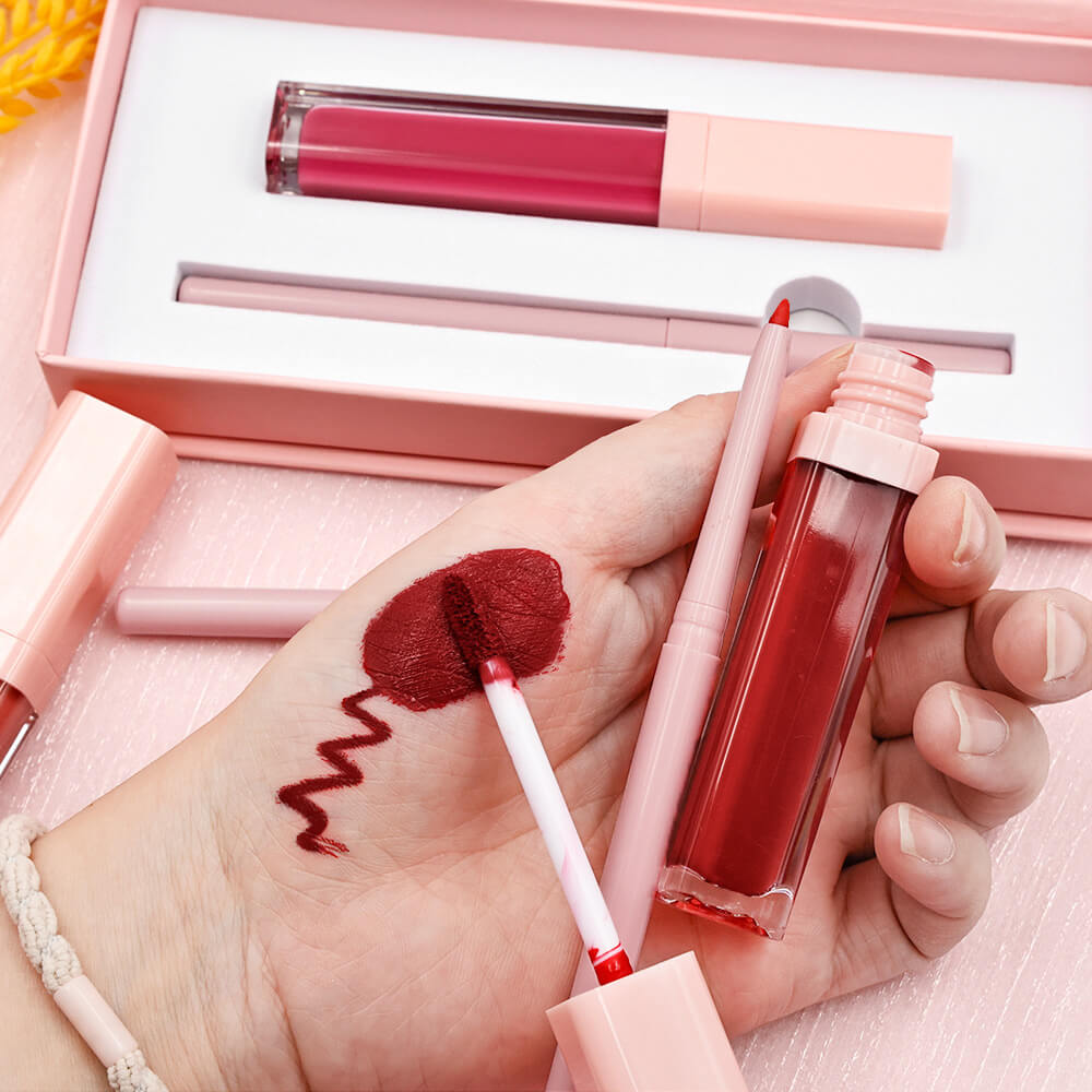 16 color 2 in 1 matte liquid lipstick lip liner set long lasting high pigment