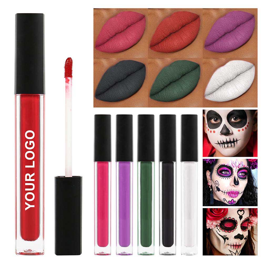 6 Colors Green Black Liquid Matte lipstick Long-lasting Face Paint OEM ODM