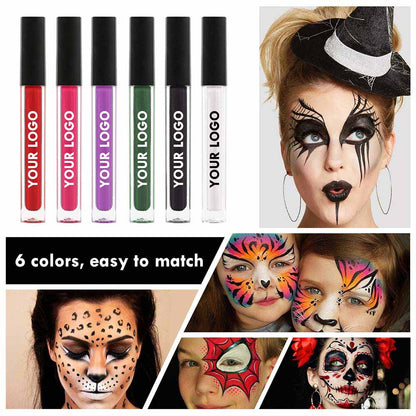 6 Colors Green Black Liquid Matte lipstick Long-lasting Face Paint OEM ODM