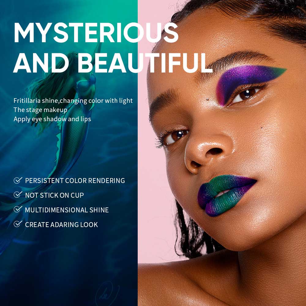 Mermaid Lip Gloss Chameleon Lip Glaze Holographic Eyeshadow Glitter Vegan