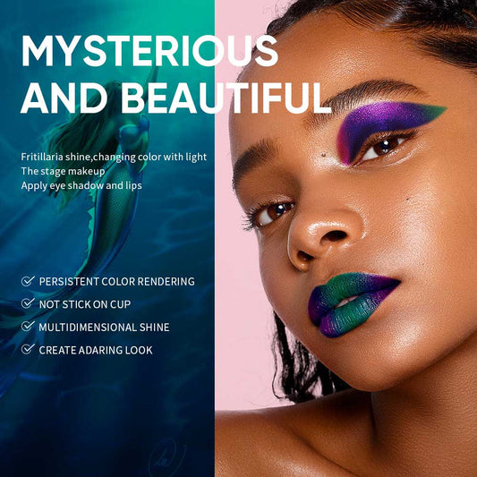 Mermaid Lip Gloss Chameleon Lip Glaze Holographic Eyeshadow Glitter Vegan