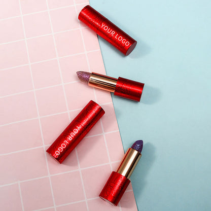 4 color chameleon lipstick glitter lip waterproof non-stick
