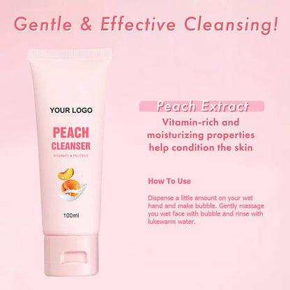 Peach cleanser deep cleansing hydrating moisturizing cruelty free 100ml