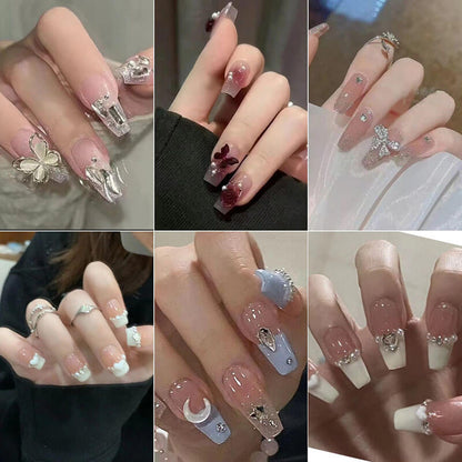 Nail art patch collection fake nails diamond nails tips 24pcs
