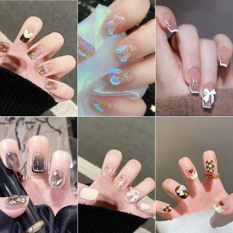 Nail art patch collection fake nails diamond nails tips 24pcs