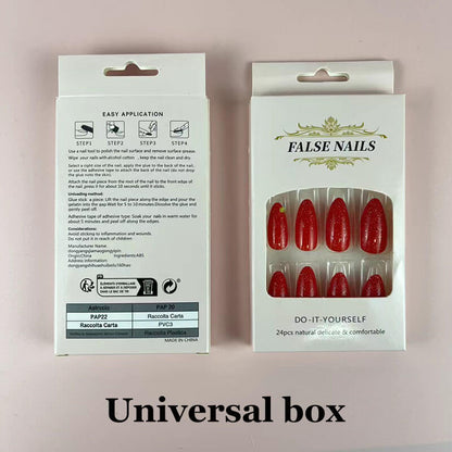 Wearable nails press on nails mermaid nail art tablets 24pcs