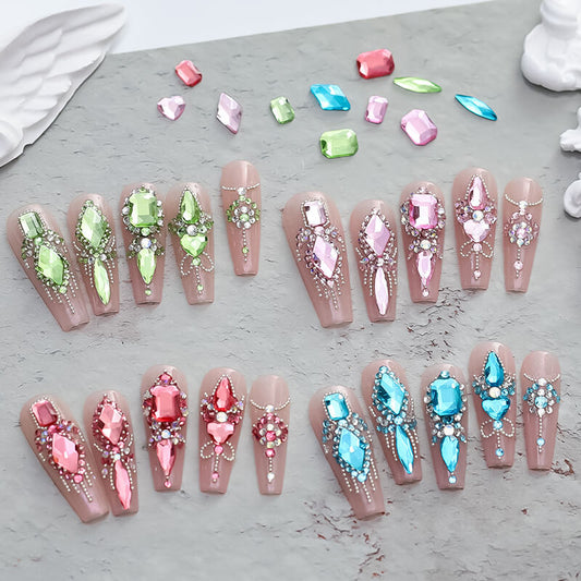 6 color nails decoration diy crystal rhinestones art nail gems